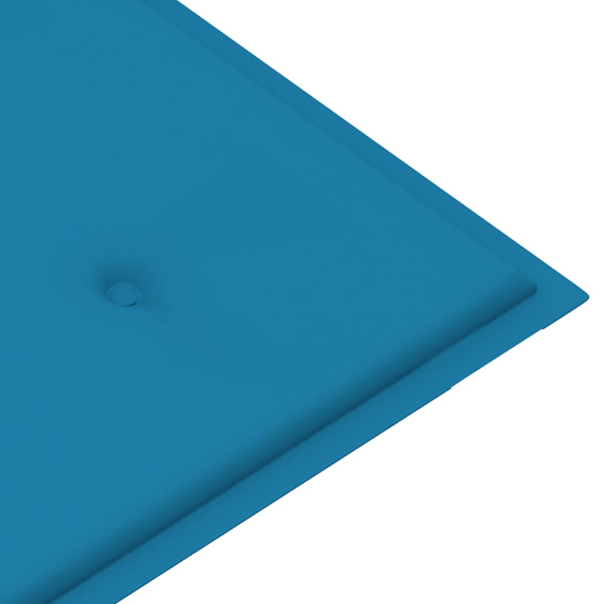 Nahaufnahme eines blauen Kissens mit Knopf in der Mitte.