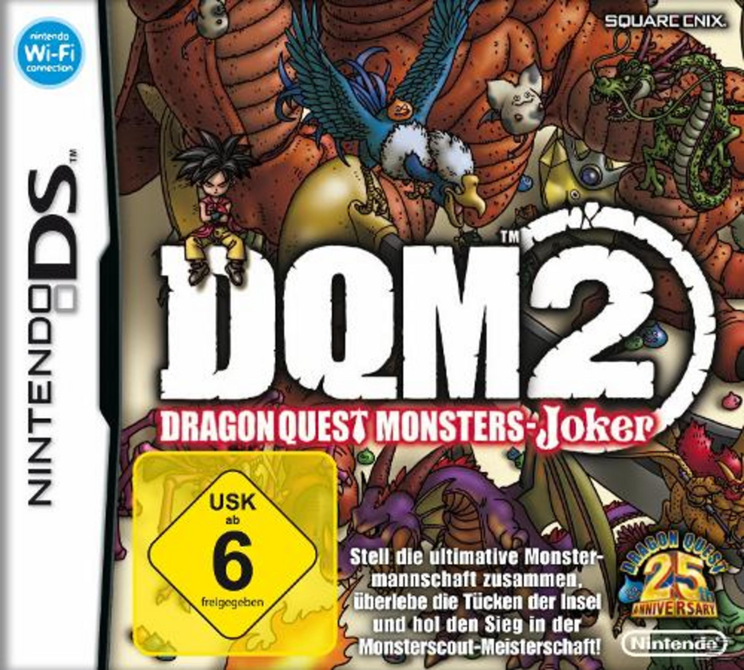 Nintendo DS-Spiel: Dragon Quest Monsters Joker. Buntes Cover mit Fantasy-Charakteren und Spiel-Logo.