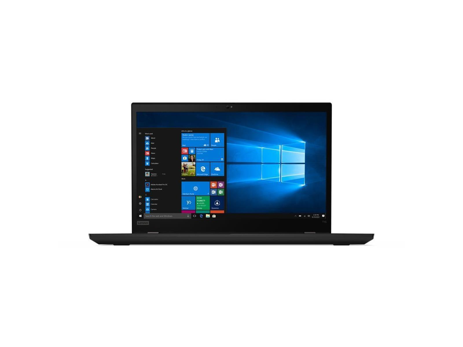 Ein schwarzer Lenovo-Laptop, auf dessen Bildschirm der Windows-Desktop zu sehen ist.