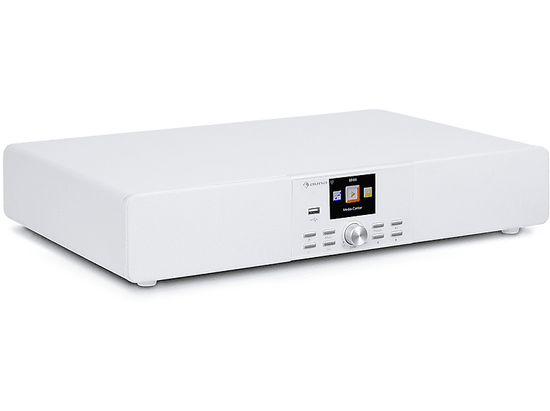 auna Stealth Base Connect - Soundbase, 2 x 15 W 30 W de Potencia RMS, Radio con Internet/Dab /FM, Bluetooth, Control por aplicación AirMusic, Pantalla LC 2,8, Puerto USB, Entrada de línea