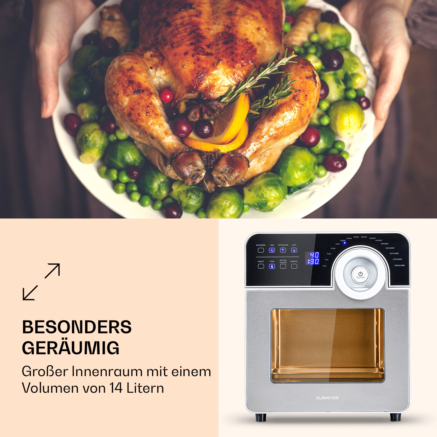 Ein weißer Luftkühler mit schwarzem Deckel und blauer Luft.