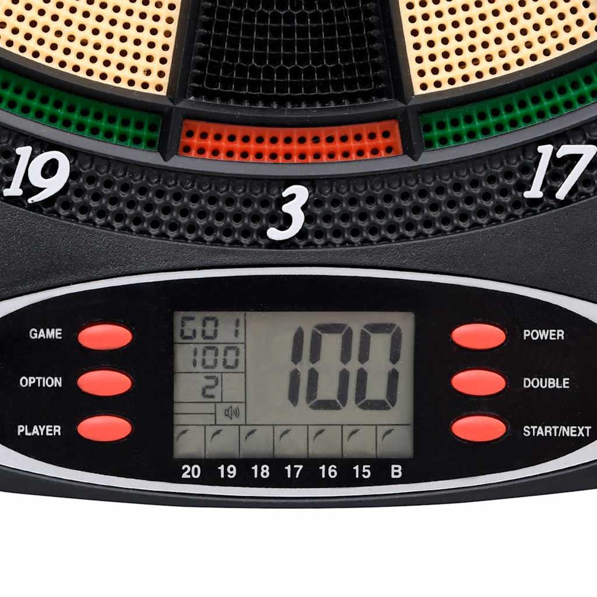 Dartscheibe Digitalanzeige mit einem Punktestand von 100.