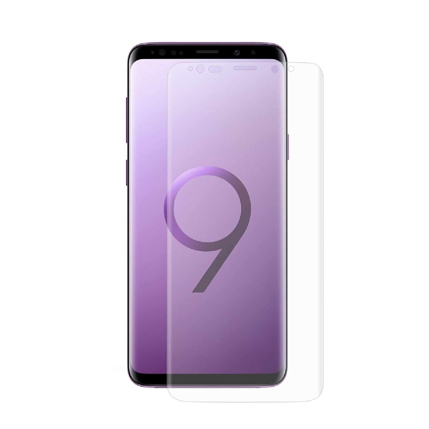 Telefon mit angebrachtem Displayschutz. Klarer Schutz.