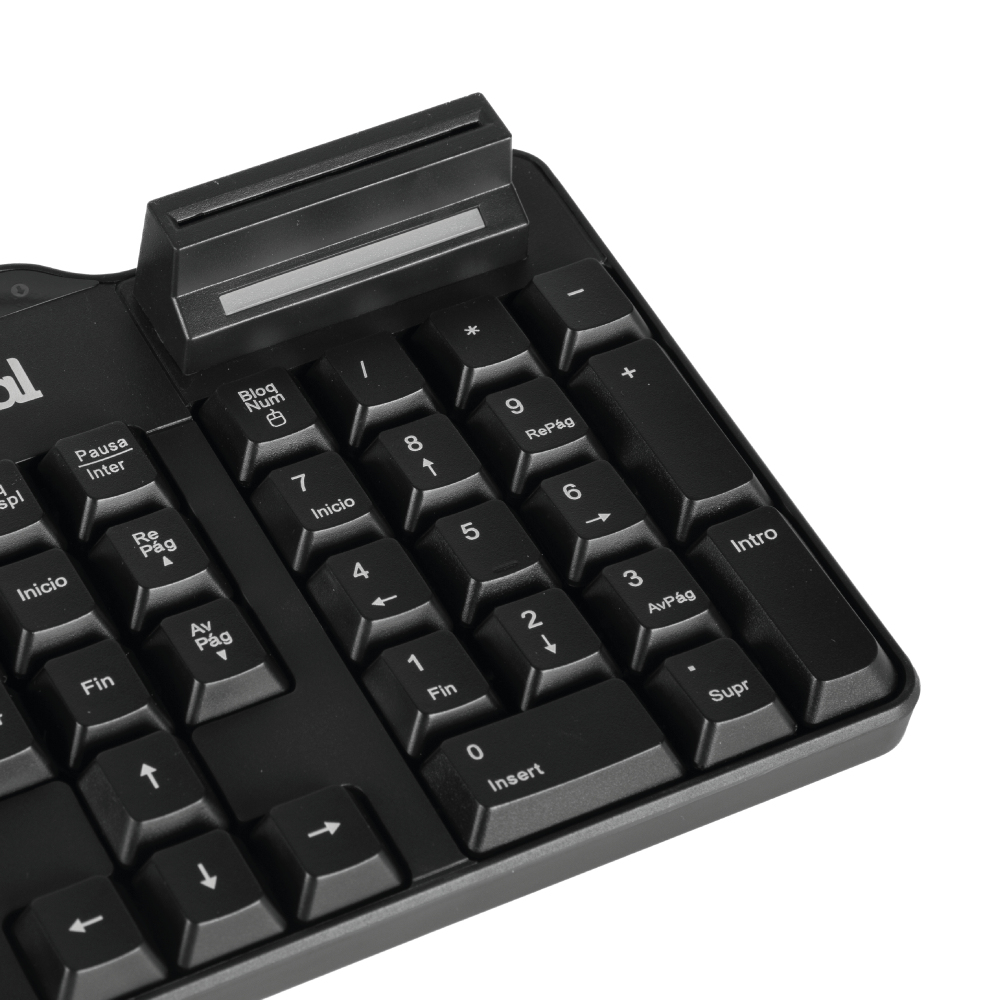 Tastierino numerico nero. Include tasti numerici, frecce e funzione.