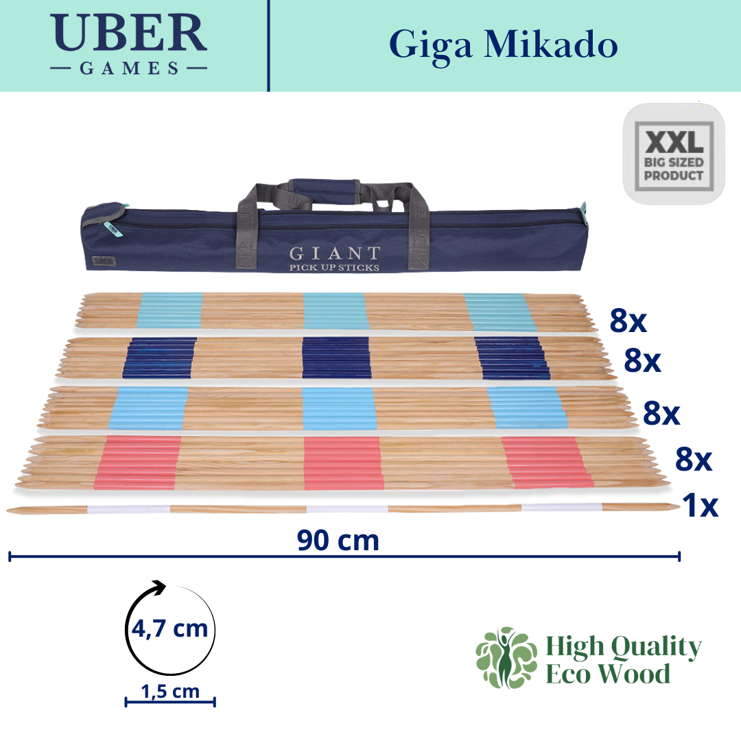 Riesiges Mikado-Spiel mit Tragetasche, 90 cm lang.