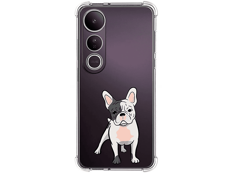 KQXG Funda Antigolpes Para Vivo V50 Lite (4G/5G) – Panel Trasero Mate Y Bordes De Silicona, Negro