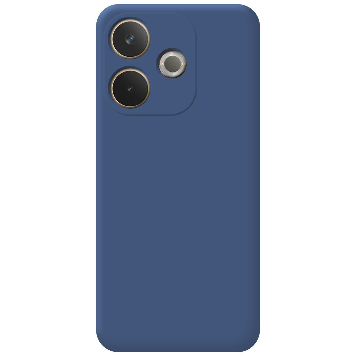 Custodia per telefono blu scuro con lenti della fotocamera.