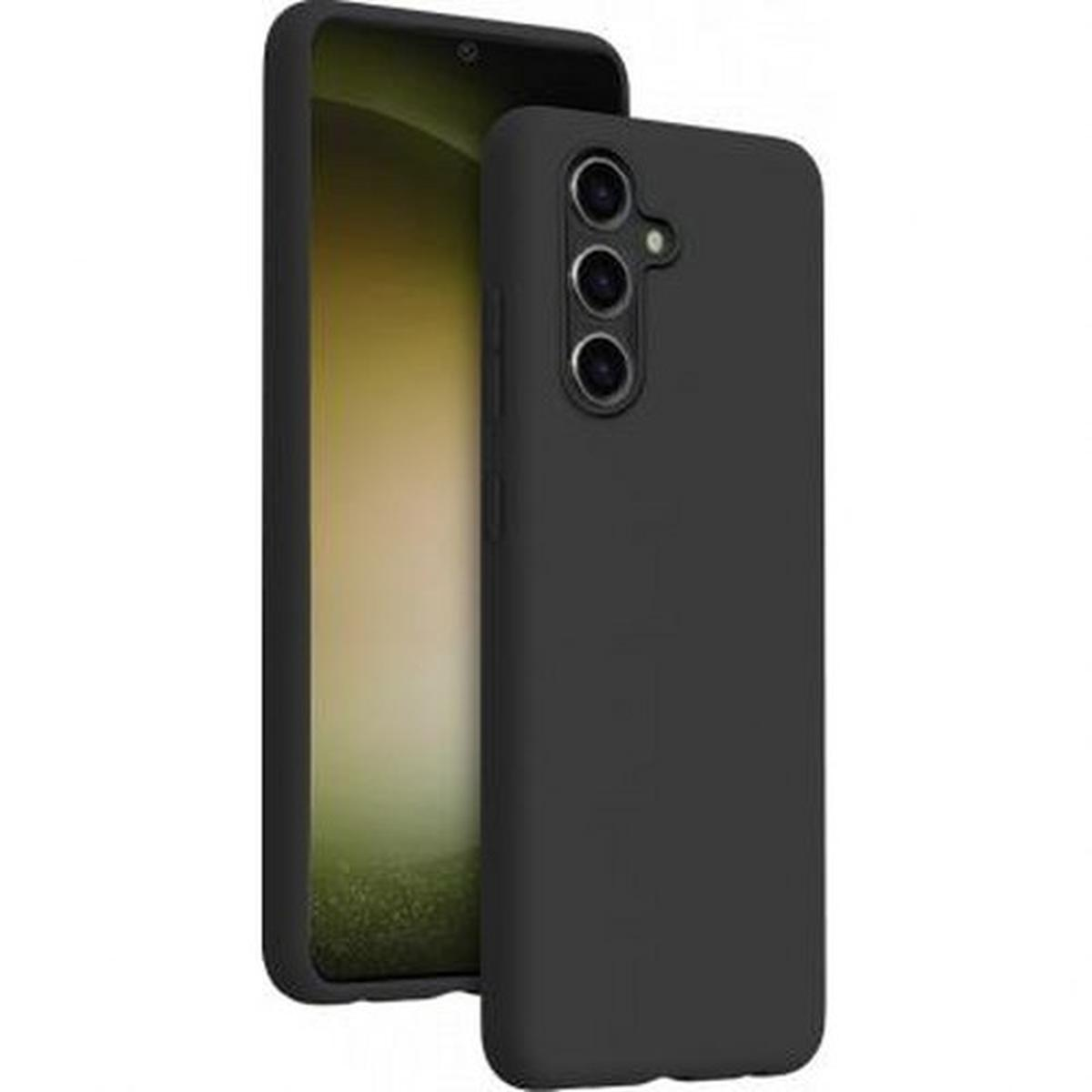 Custodia nera per telefono con telefono. Il telefono mostra lo schermo.
