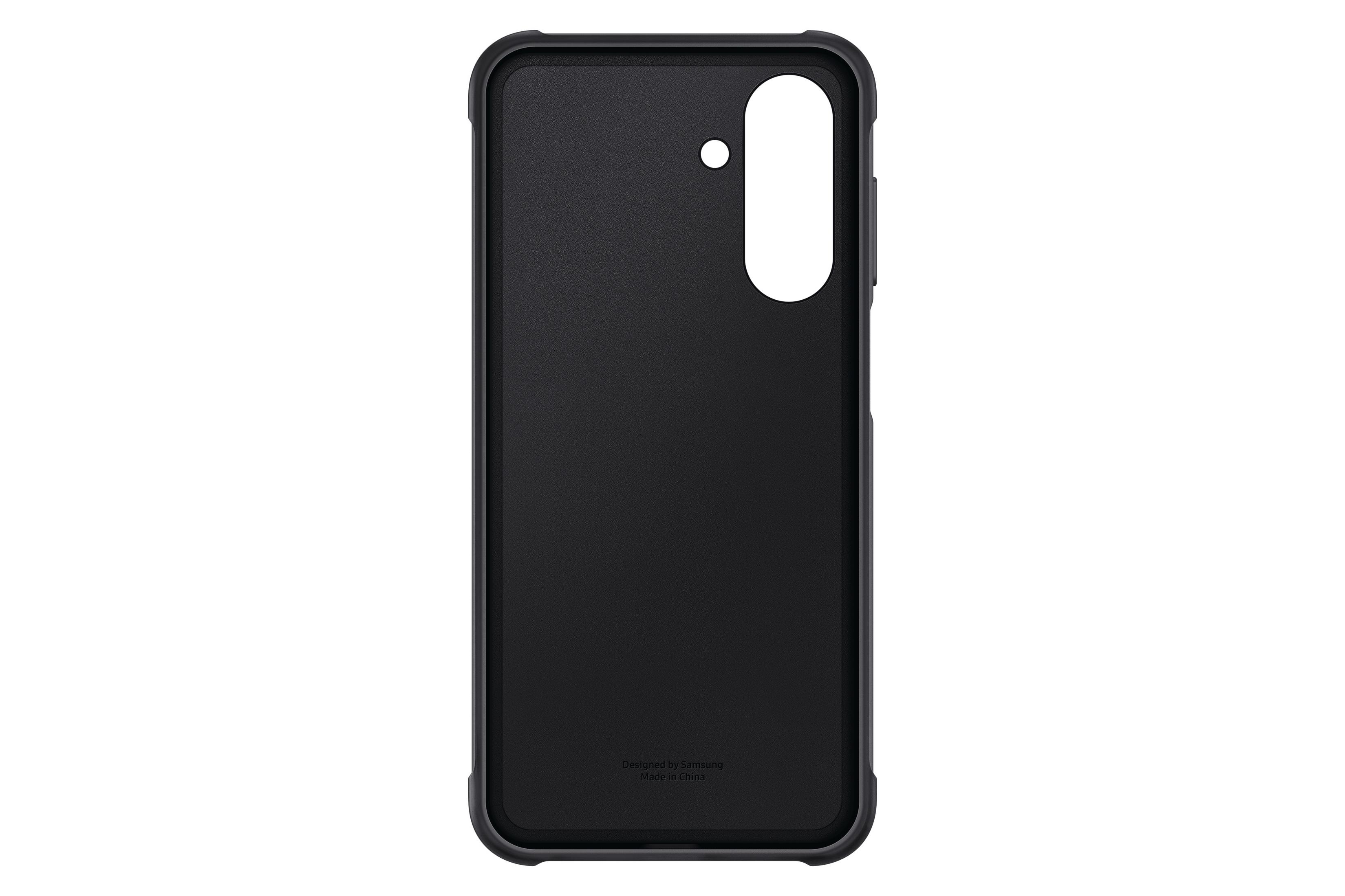 Czarne etui na tył telefonu z wycięciem na aparat.