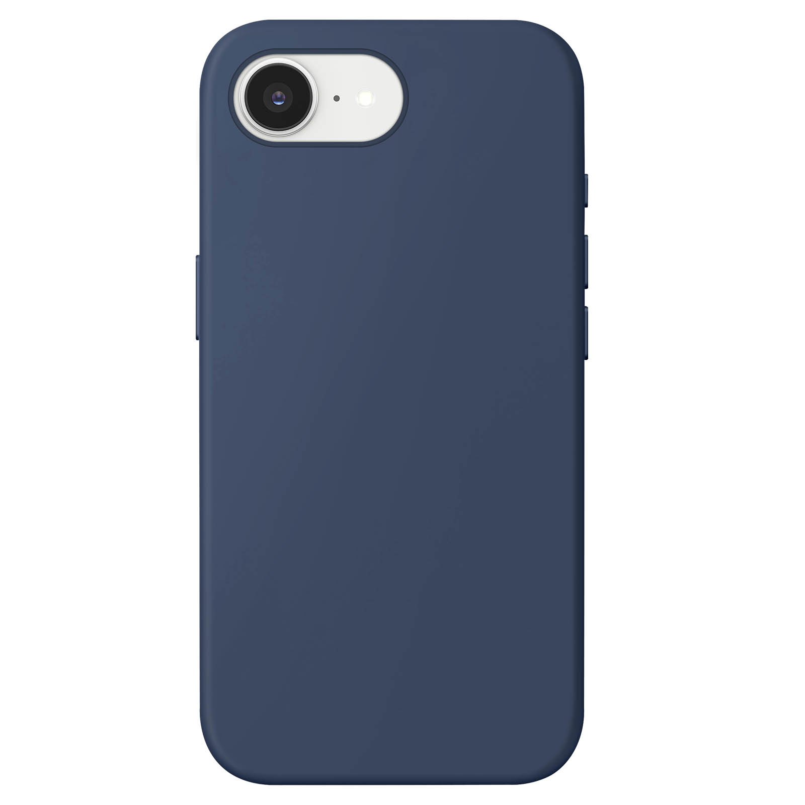 Una custodia per telefono blu navy con un singolo foro per la fotocamera.