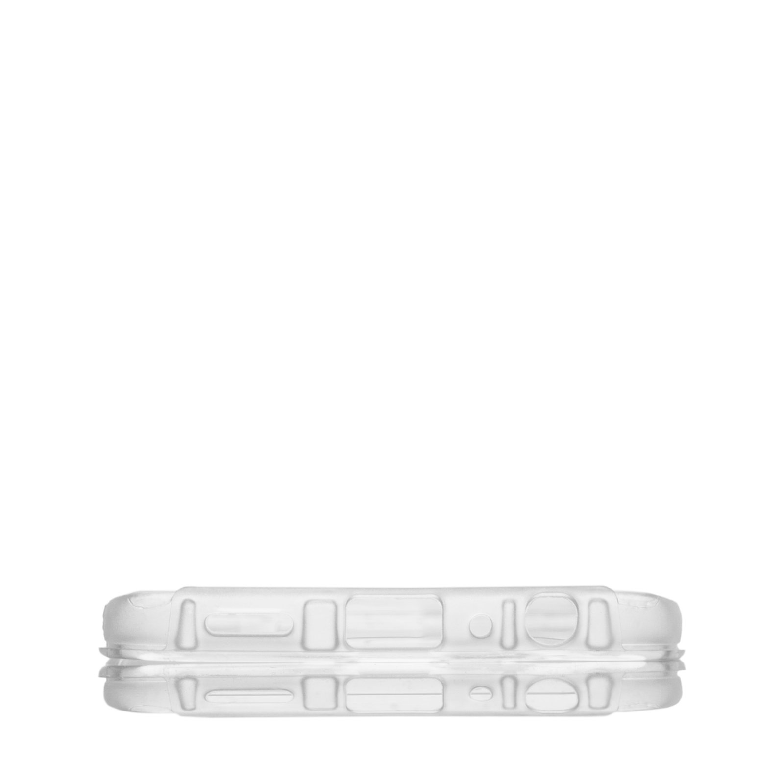 Funda de teléfono transparente. Fondo blanco.