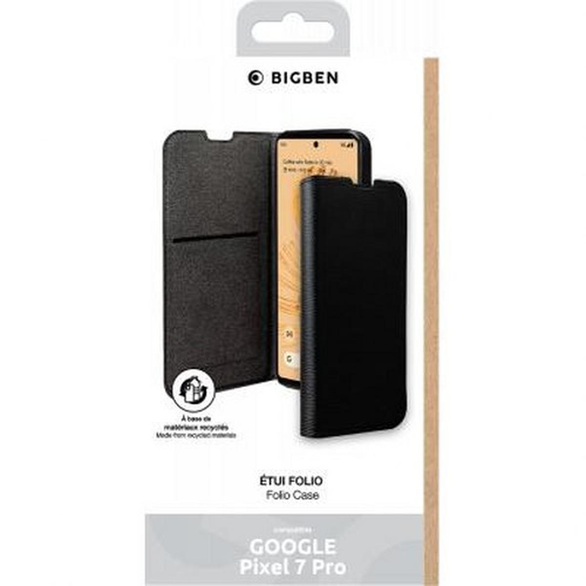 Confezione della custodia del telefono con custodia all'interno. Il testo sulla confezione include "GOOGLE Pixel 7 Pro".