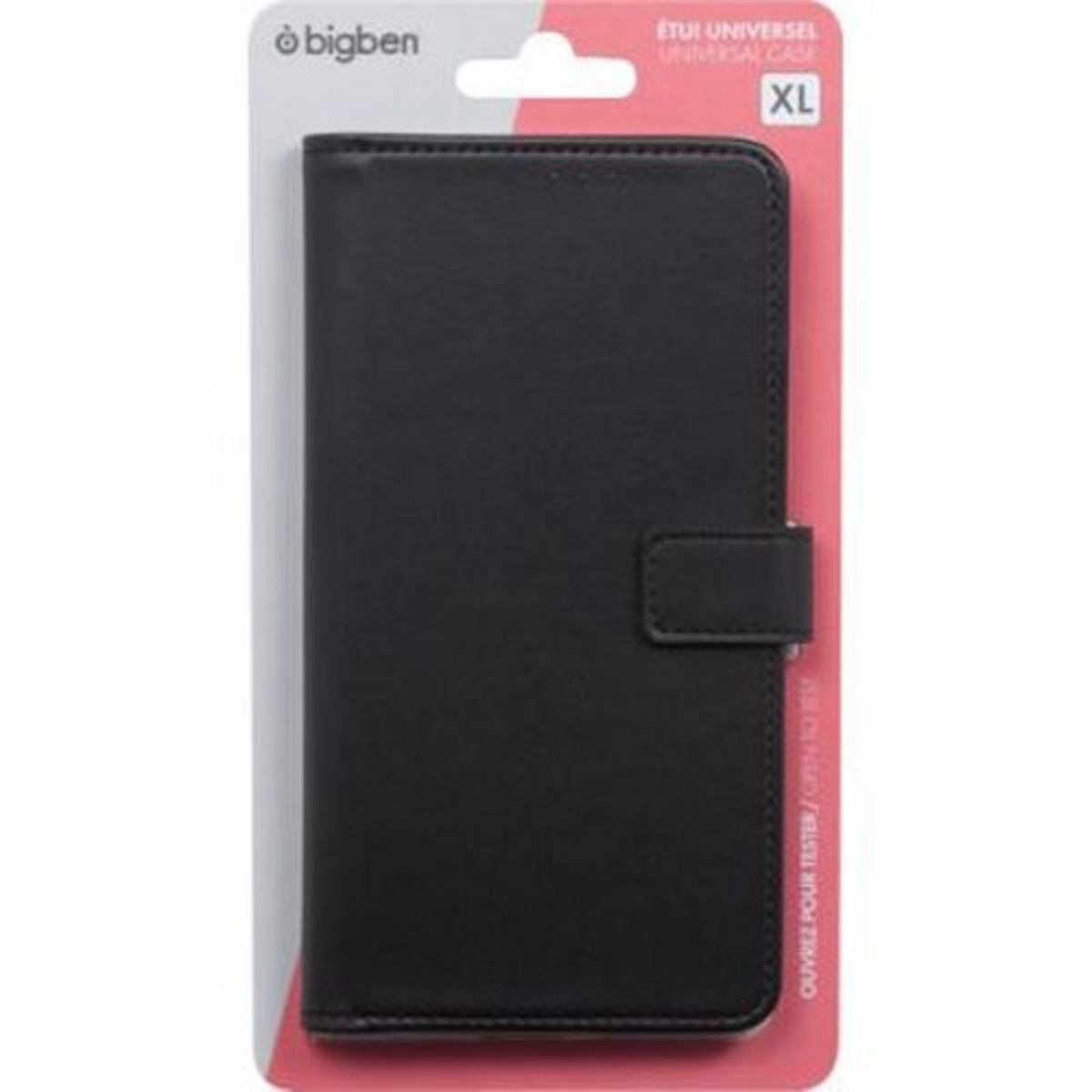 Custodia per telefono nera in confezione. Sfondo bianco, rosso e grigio.