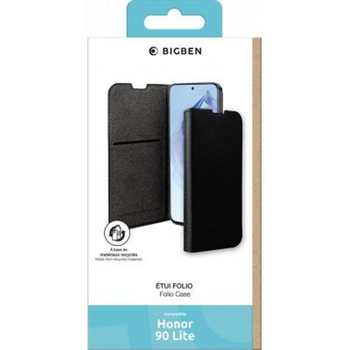 Una scatola di custodia per telefono che mostra un telefono all'interno. Per Honor 90 Lite, design folio.