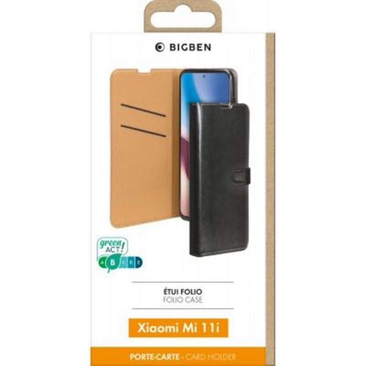 Una scatola di custodia per telefono che mostra un telefono all'interno. Per Xiaomi Mi 11i, design folio.