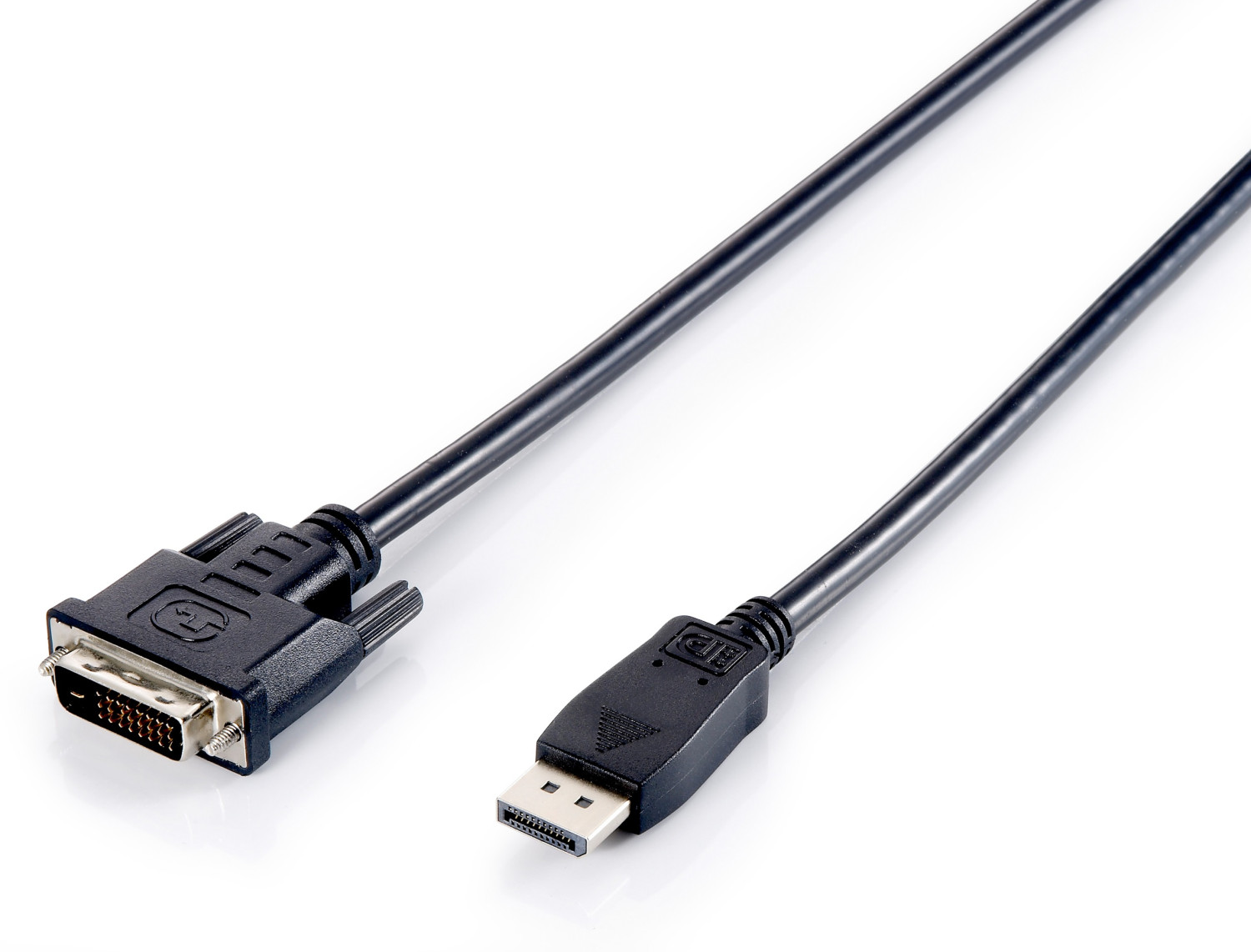 Czarny kabel adaptera DisplayPort do DVI-D.