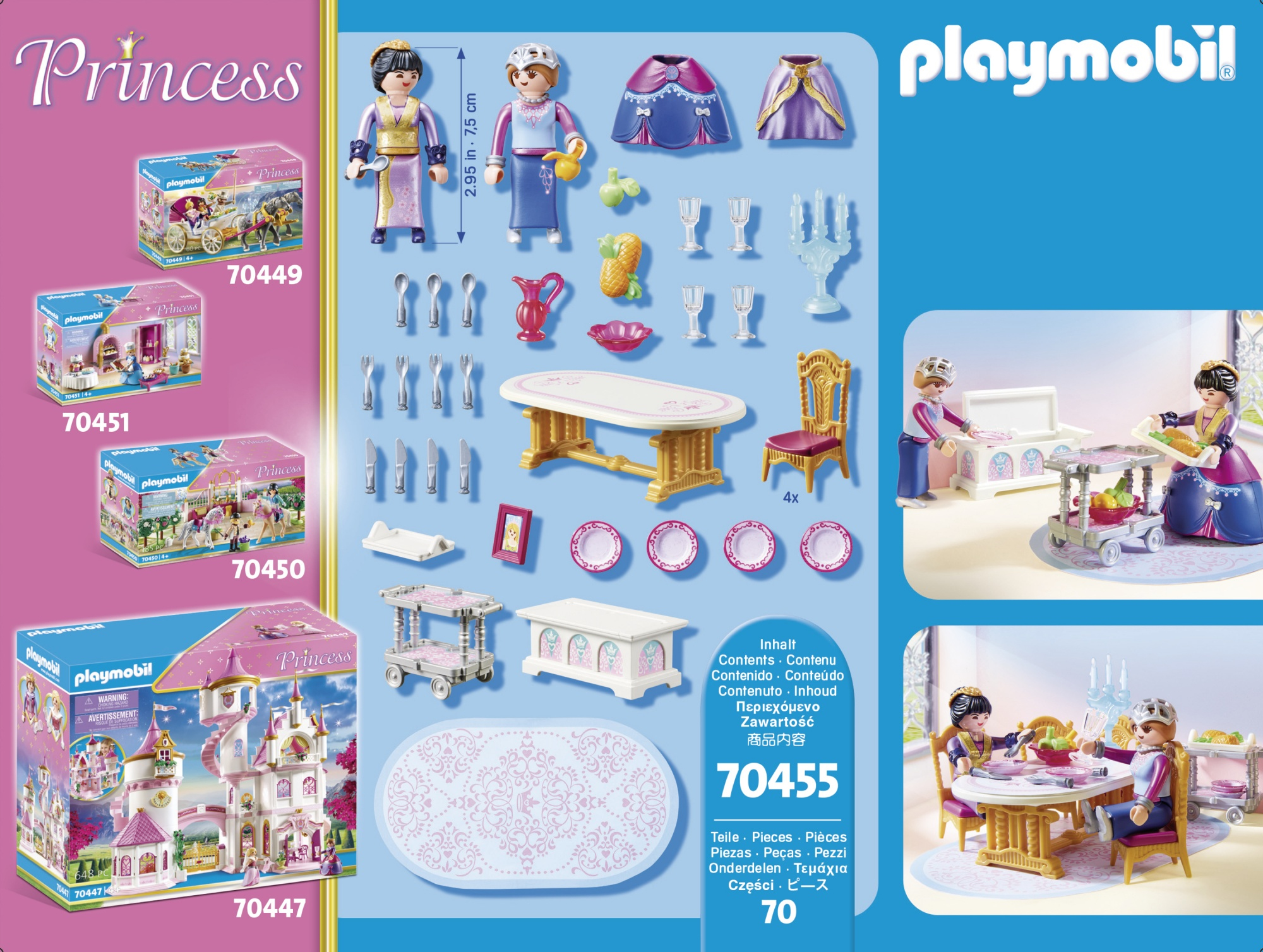 Set Playmobil Princesa: varias cajas y accesorios. Figuras, mesas y un castillo. Múltiples opciones.