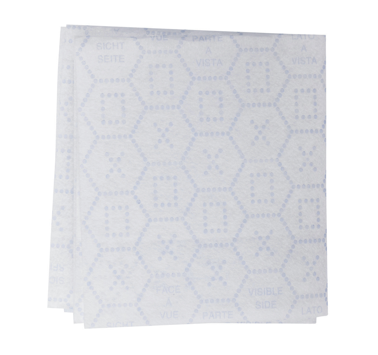 Stos białego papieru w wzory. Białe tło.