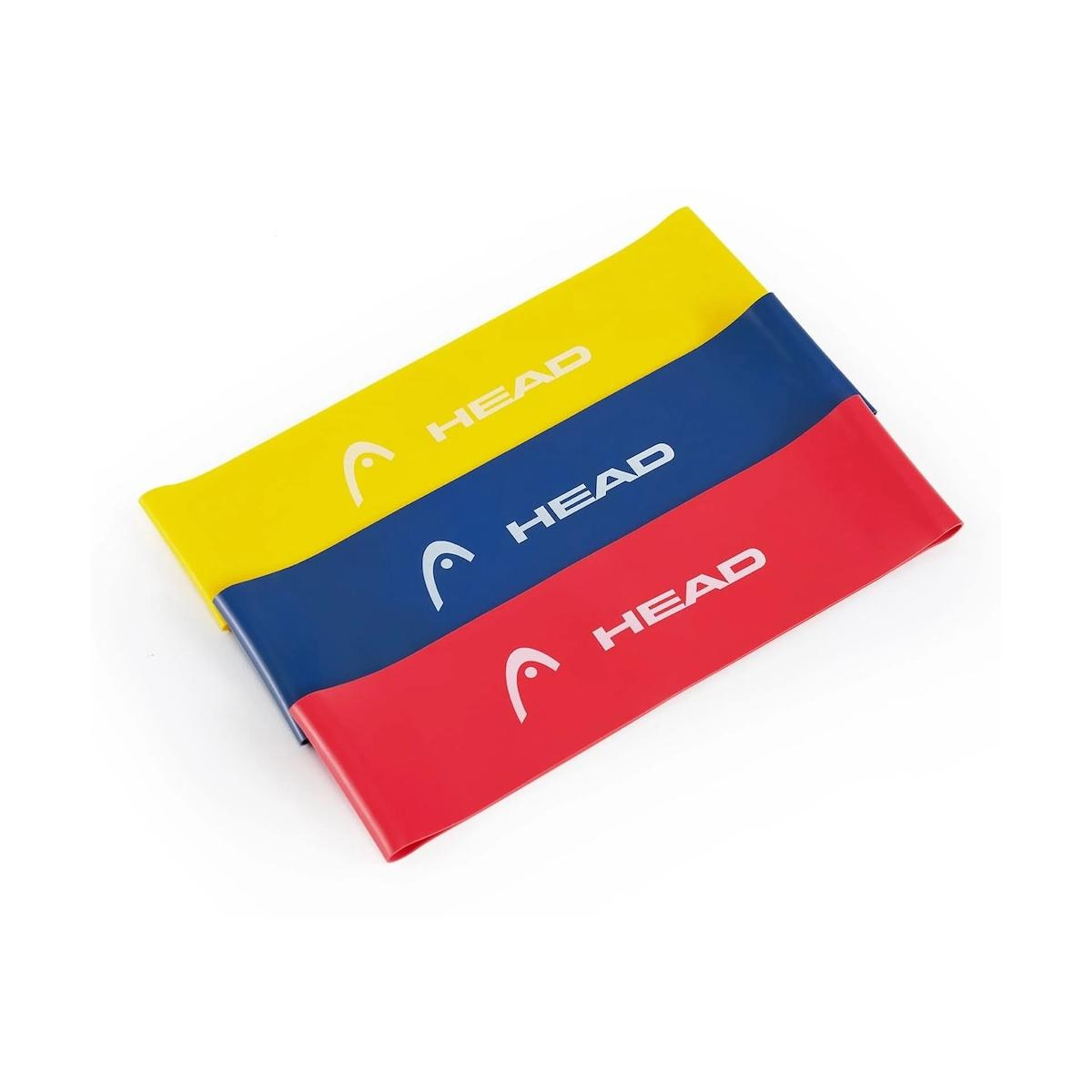 Tre fasce di resistenza impilate. Giallo, blu e rosso con testo bianco 'HEAD'.