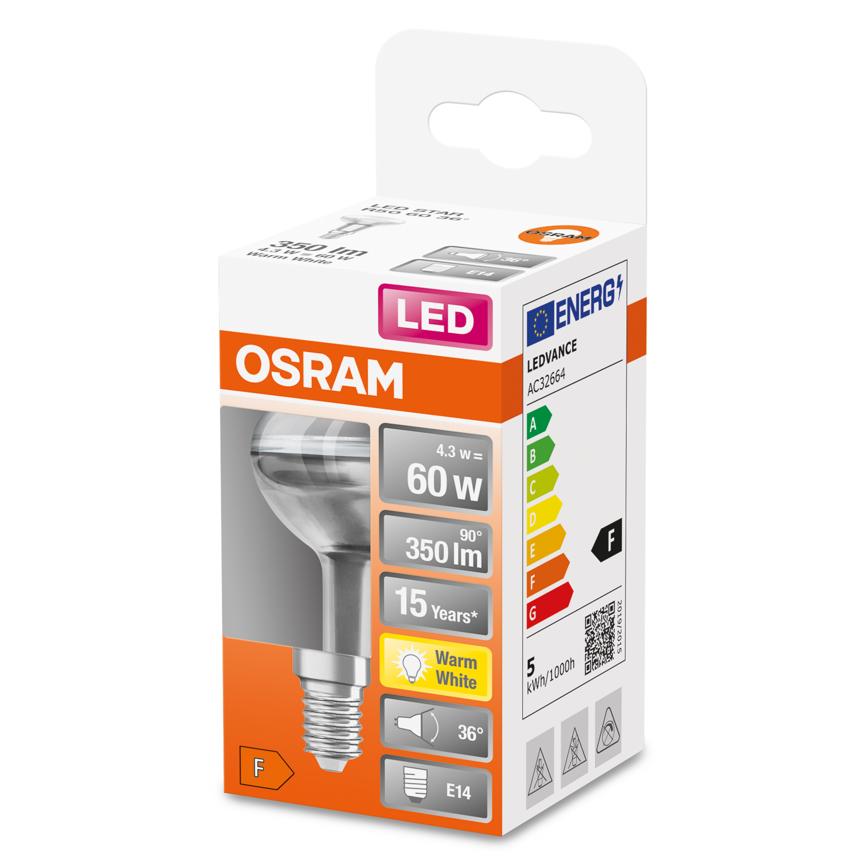 Opakowanie żarówki LED OSRAM. Opakowanie jest biało-szare, pokazujące informacje o produkcie.