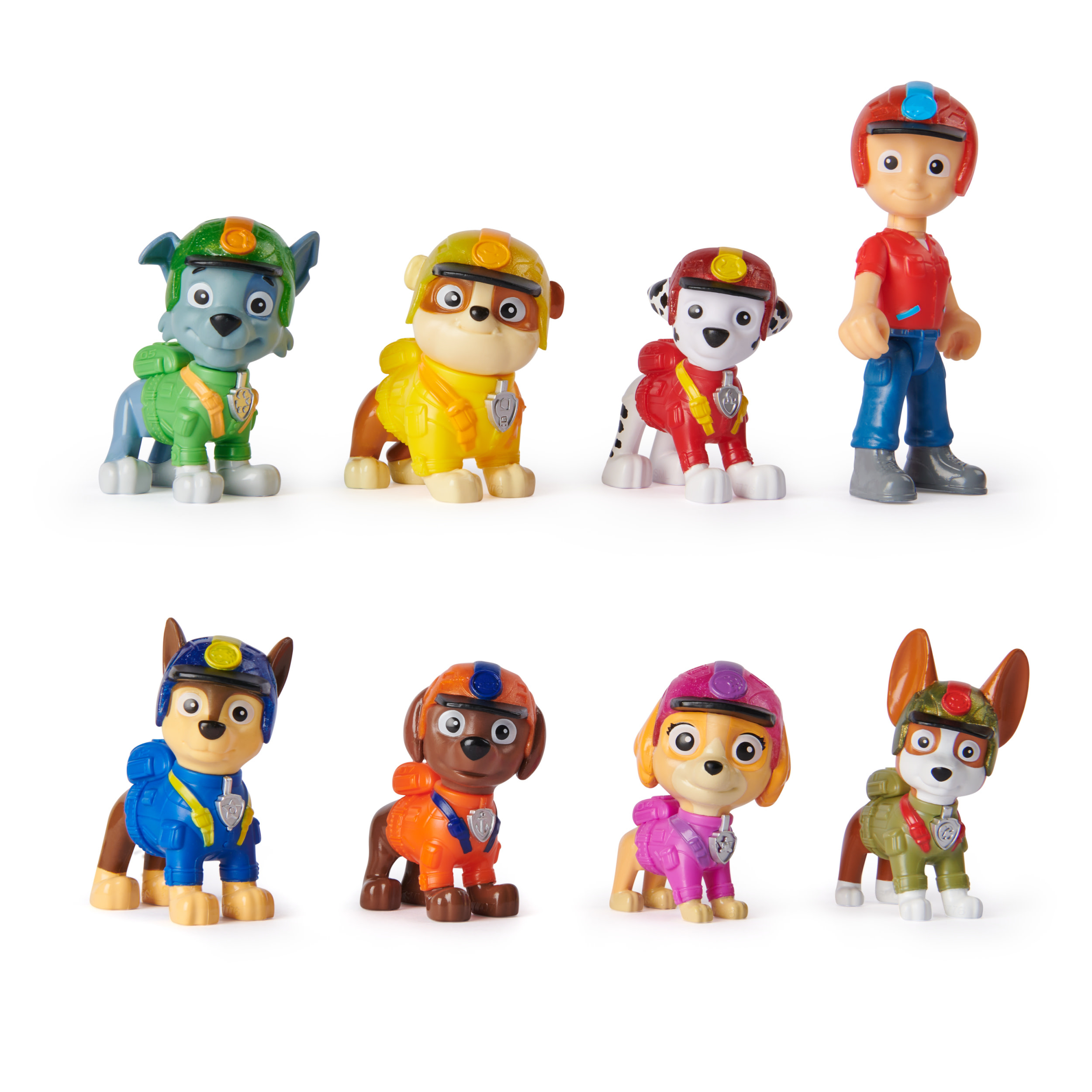 Grupa różnych figurek Paw Patrol.