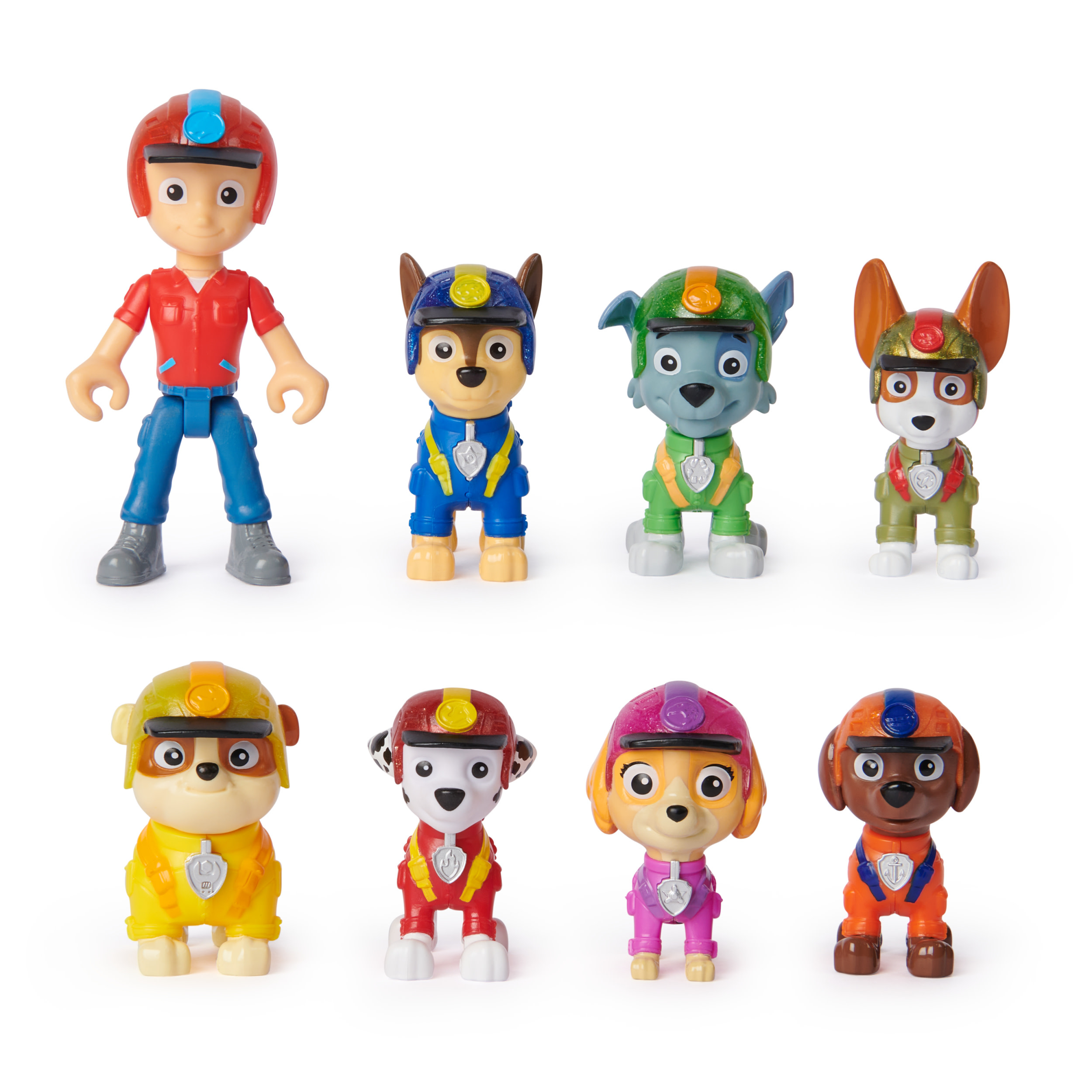 Grupa figurek Paw Patrol z ich liderem, Ryderem.