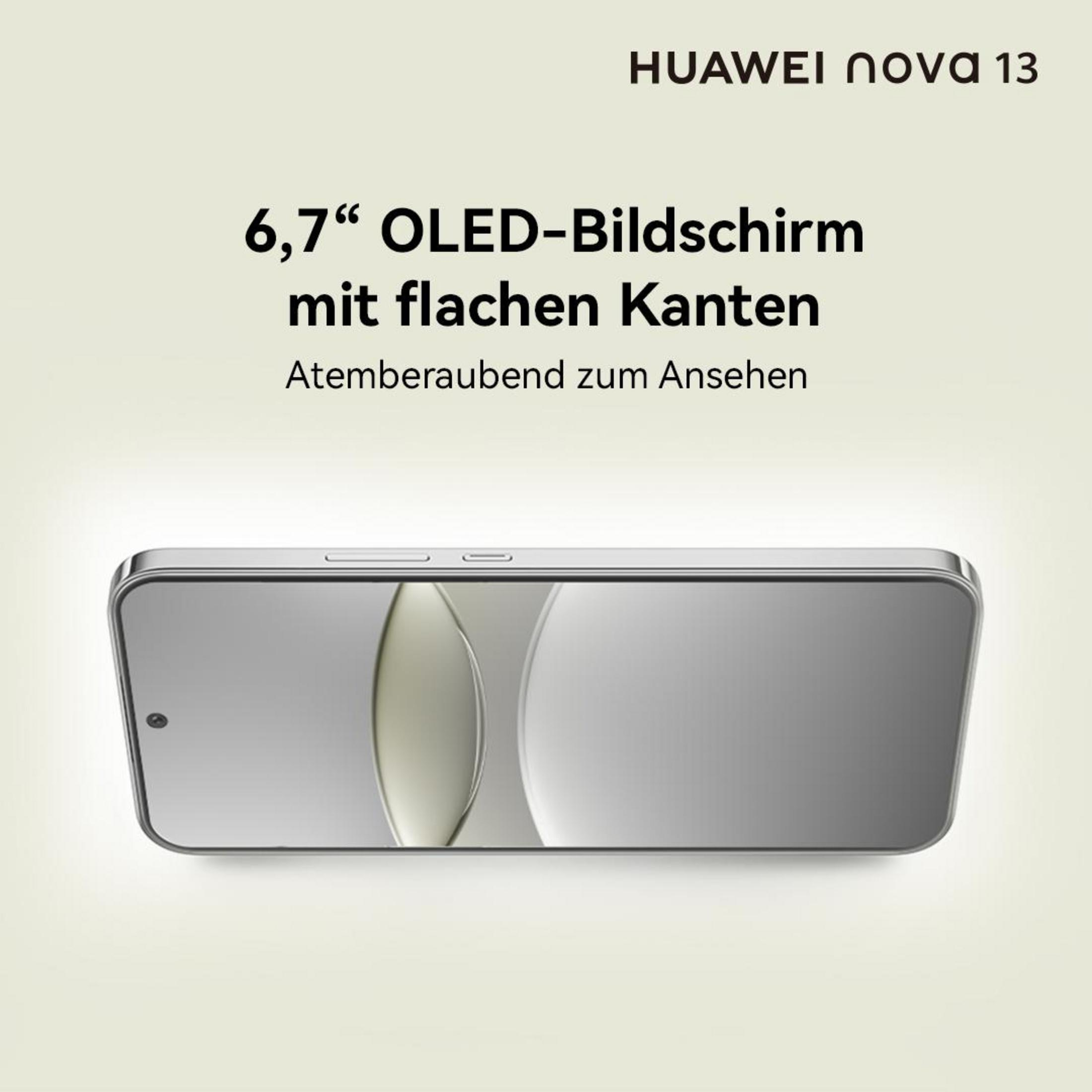 Smartphone mit silbernem Rahmen und Display. Text auf dem Bildschirm. Heller Hintergrund.