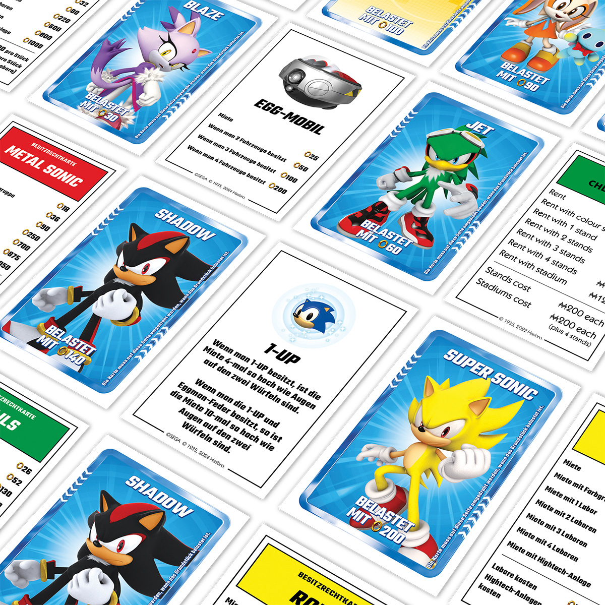 Sonic Monopoly Brettspiel mit verschiedenen Sonic-Charakteren auf der Box.