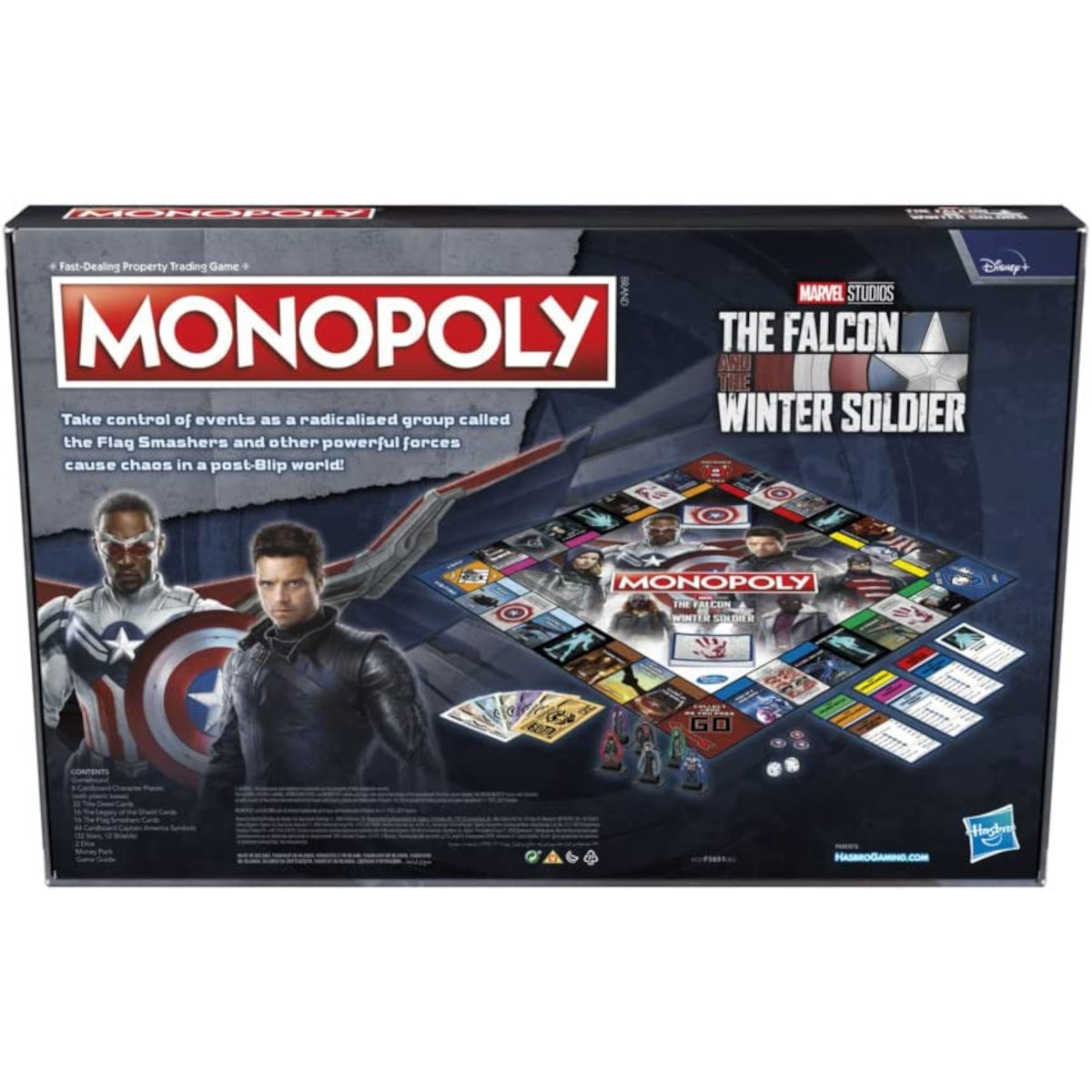 Monopoly-Brettspielbox, "The Falcon and the Winter Soldier"-Thema.