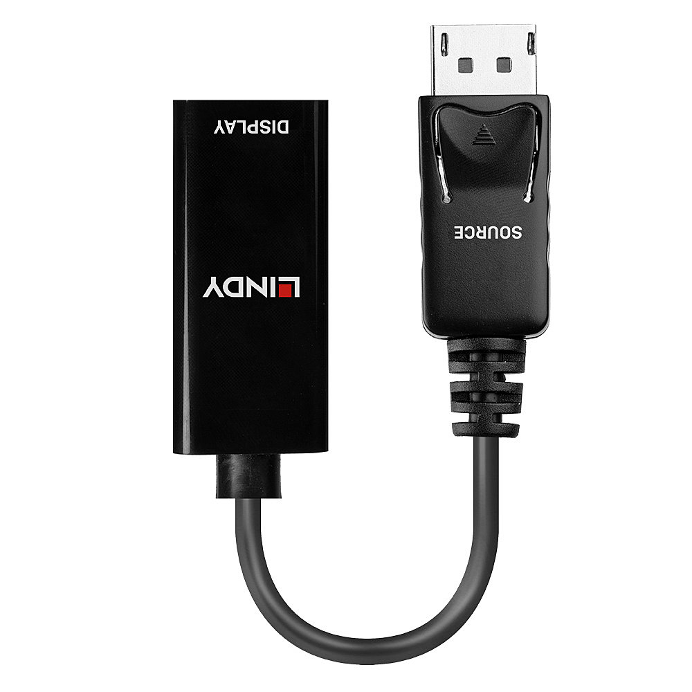 Schwarzer DisplayPort-zu-DisplayPort-Kabeladapter.