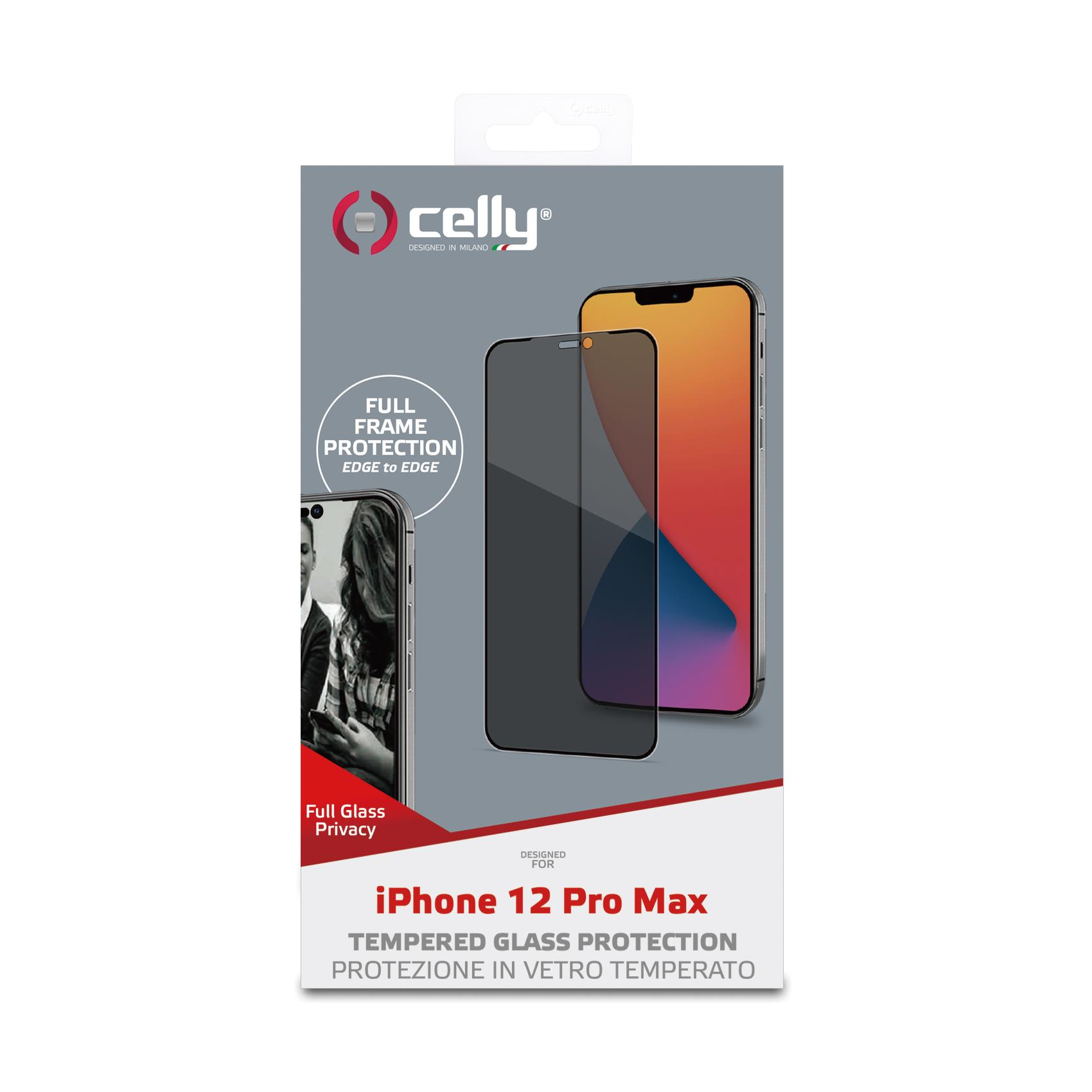 Opakowanie ochronne ekranu iPhone 12 Pro Max, białe tło.