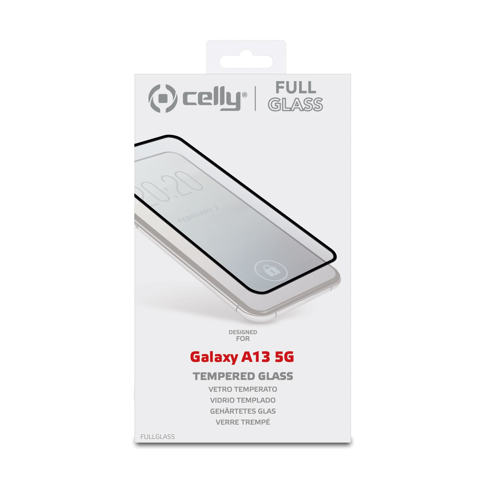Proteggi schermo in vetro temperato per Galaxy A13 5G. Confezionato. Bianco.