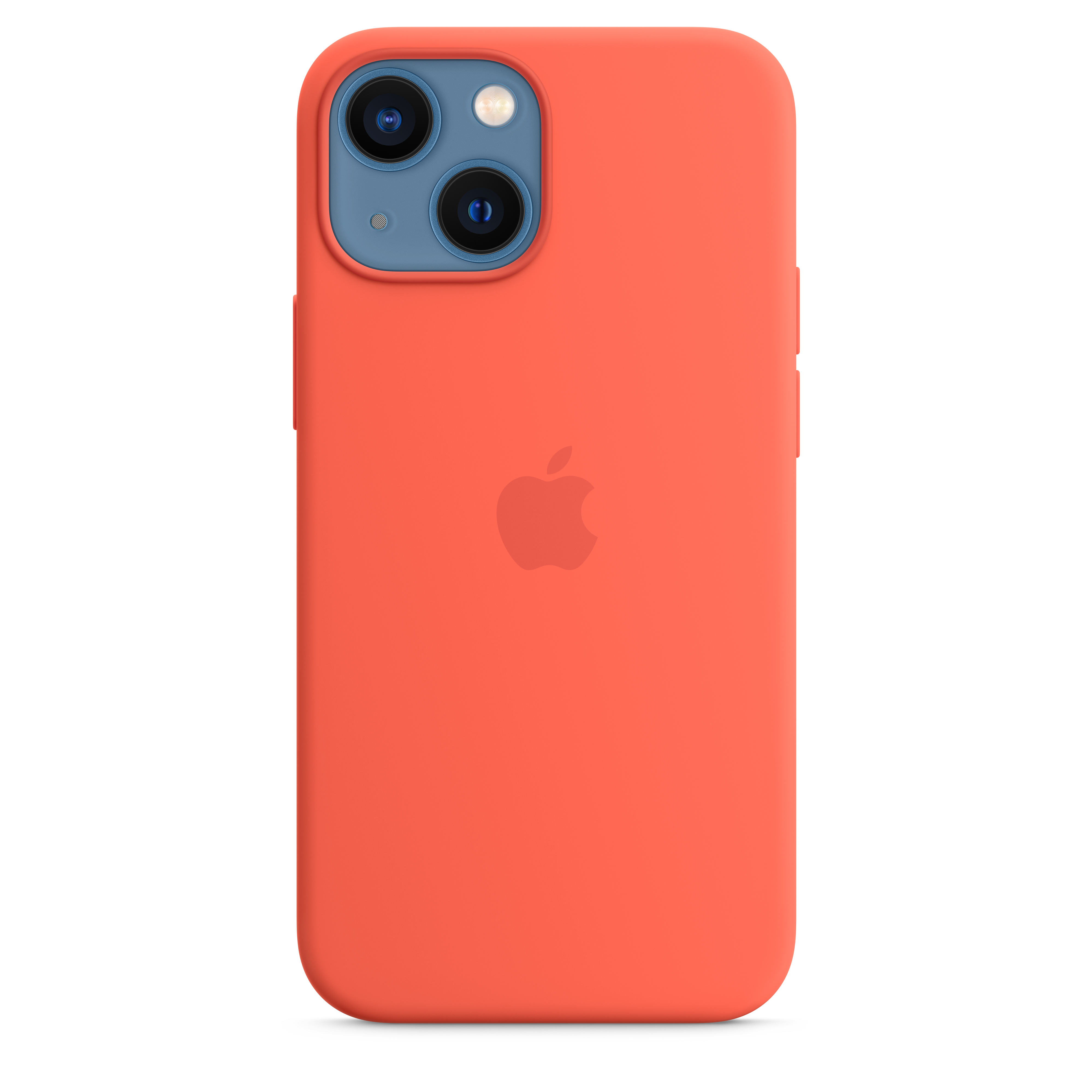Rote Handyhülle mit Apple-Logo und Kameraausschnitten.