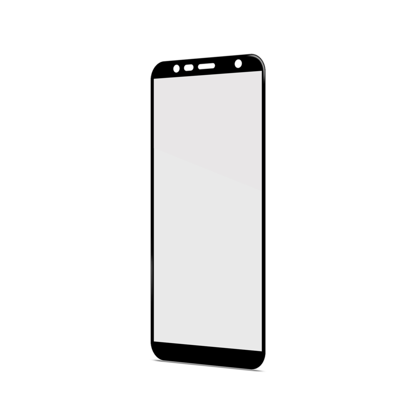 Un protettore per smartphone nero con cornice nera e schermo bianco.