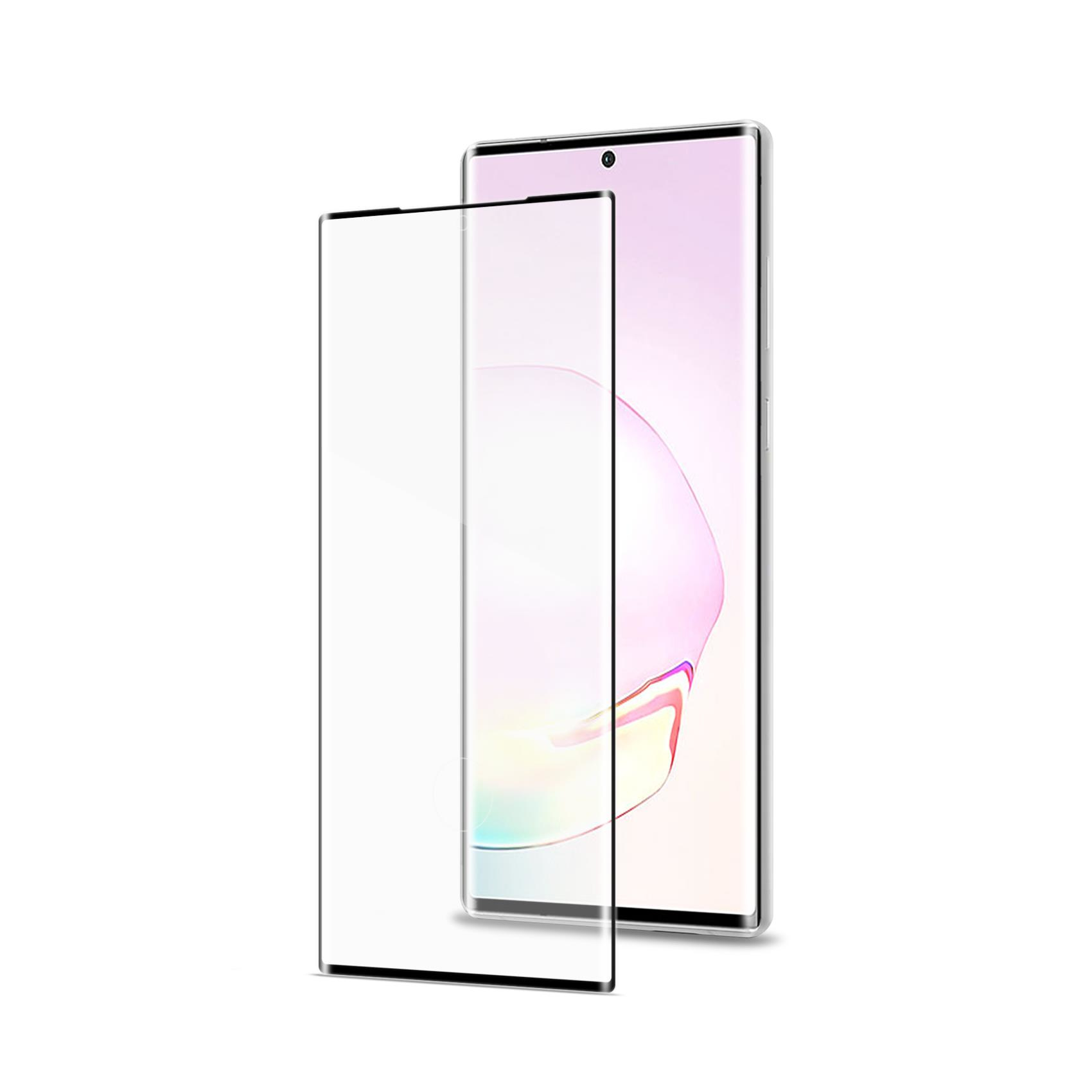 Telefono con protezione schermo in fase di applicazione. Il telefono ha un display rosa.
