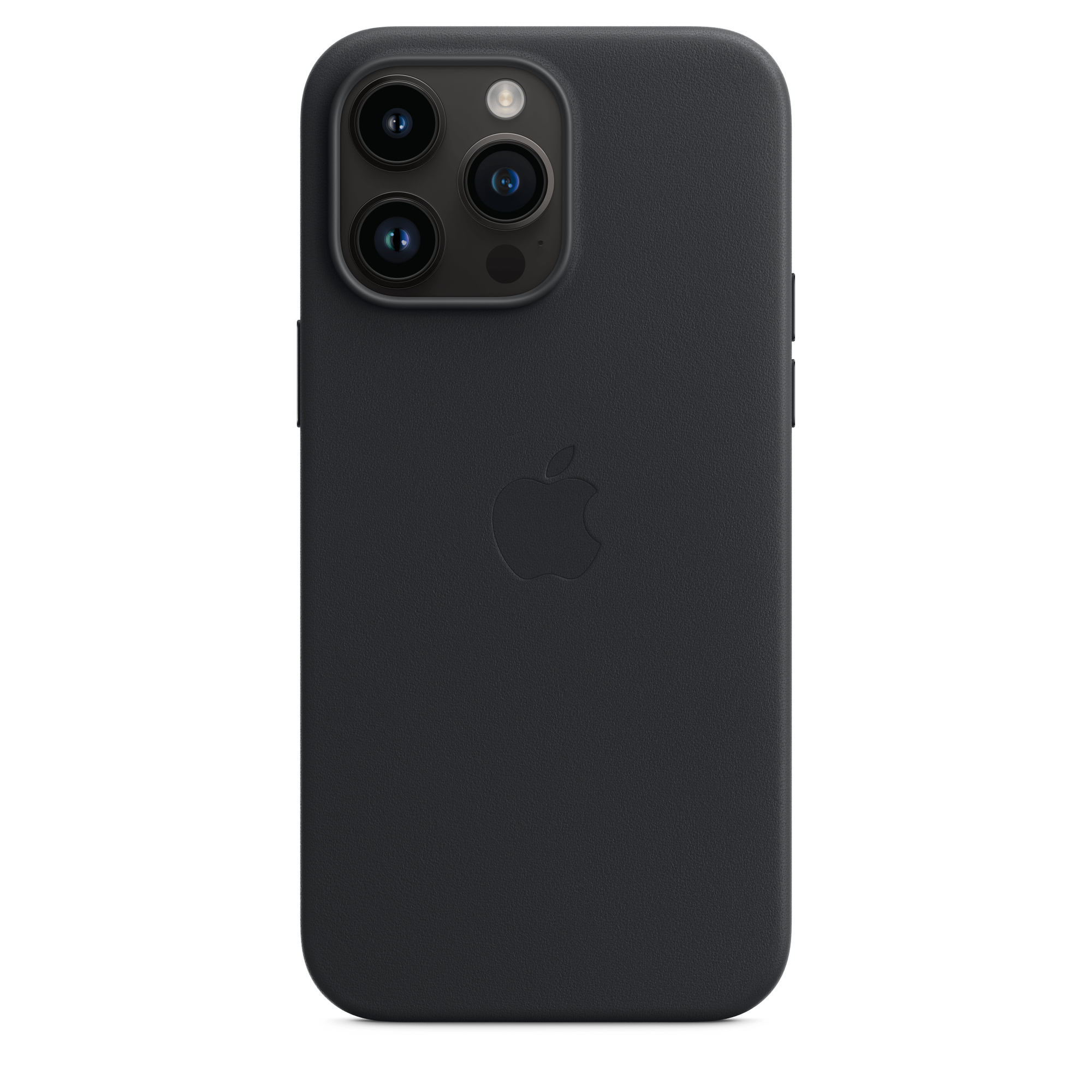 Zwarte iPhone met drie camera's. Apple logo op de achterkant.