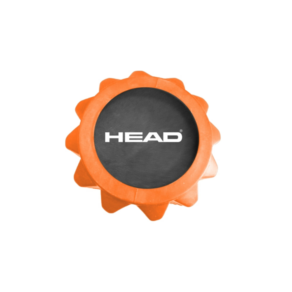 Rodillo de espuma con logo HEAD. Combinación de colores naranja y negro.