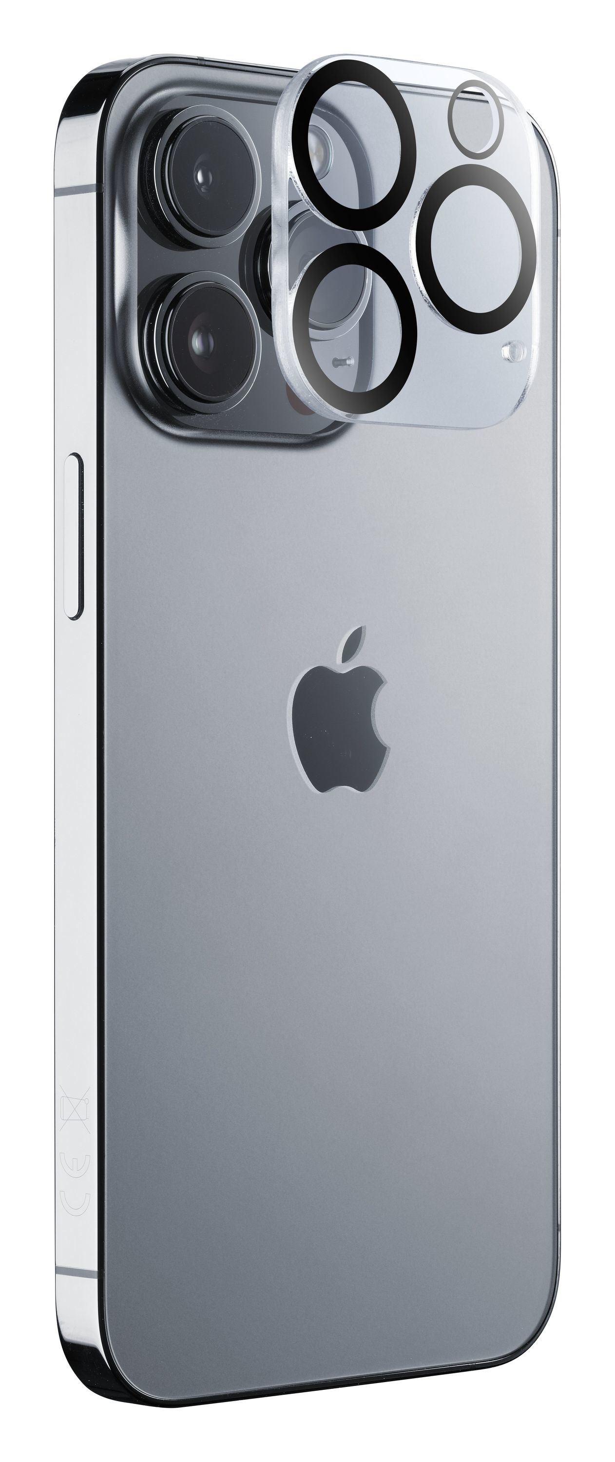 iPhone z osłonami obiektywu aparatu. Ochraniacze są przezroczyste.