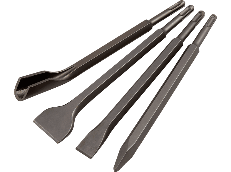 McPower Meißel-Set 4-teilig SDS-plus - Spitz, Flach, Breit & Hohlmeißel Für Bohrhammer