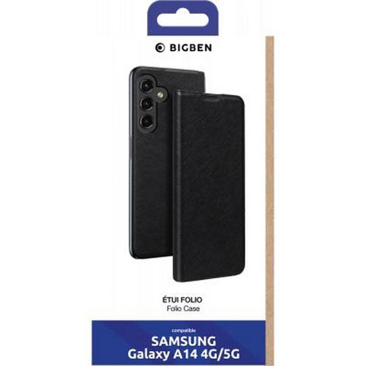 Bigben-Handyhüllenverpackung für Samsung Galaxy A14 4G/5G auf weißem Hintergrund.