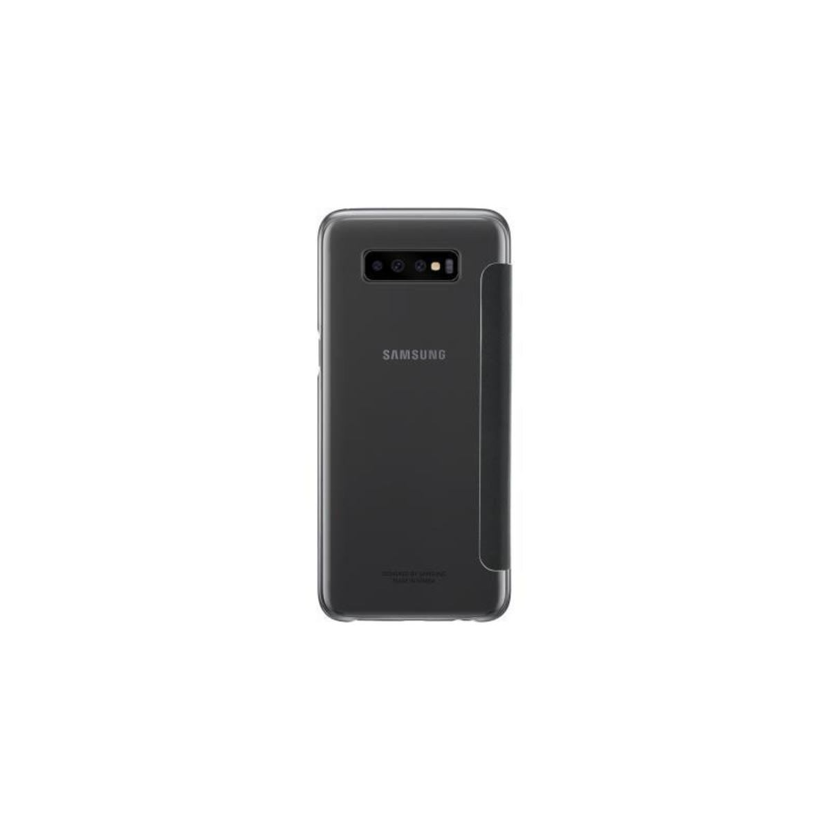 Telefono con custodia nera. La parte posteriore del telefono è visibile.