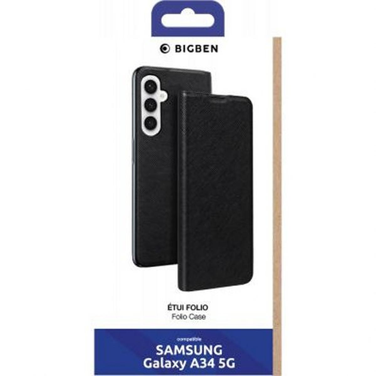 Eine schwarze Handyhülle mit einem schwarzen Telefon und weißem Hintergrund.