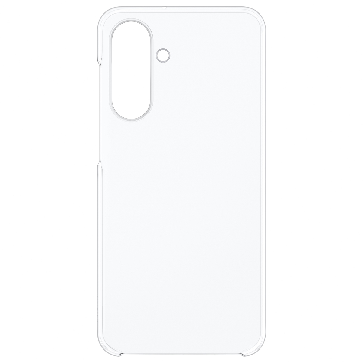 Transparente Handyhülle. Das Telefon befindet sich auf weißem Hintergrund.