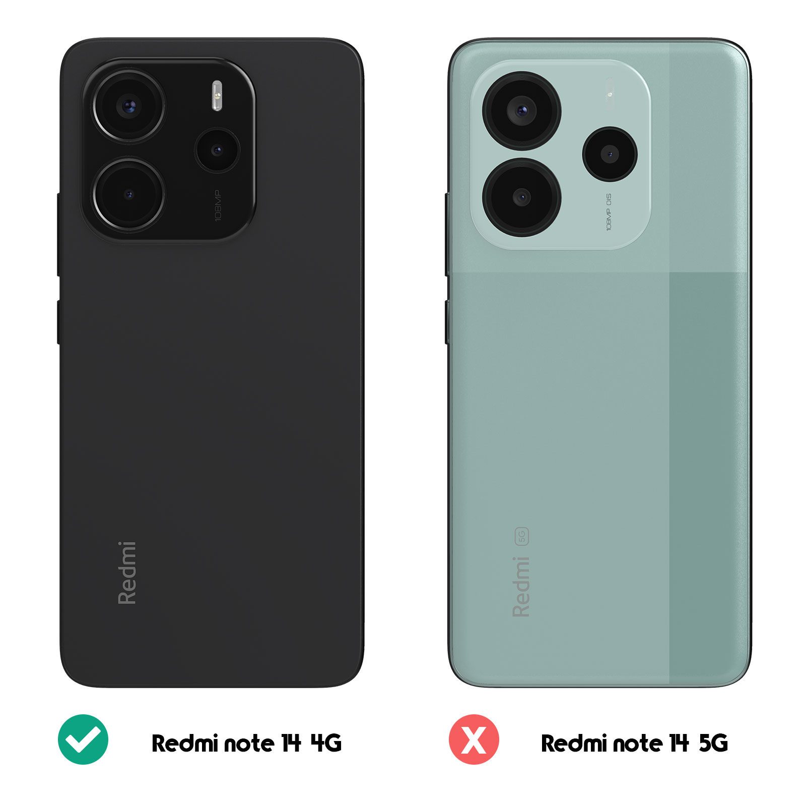 Due smartphone, uno nero e uno verde acqua. Il nero è 4G, il verde acqua è 5G.