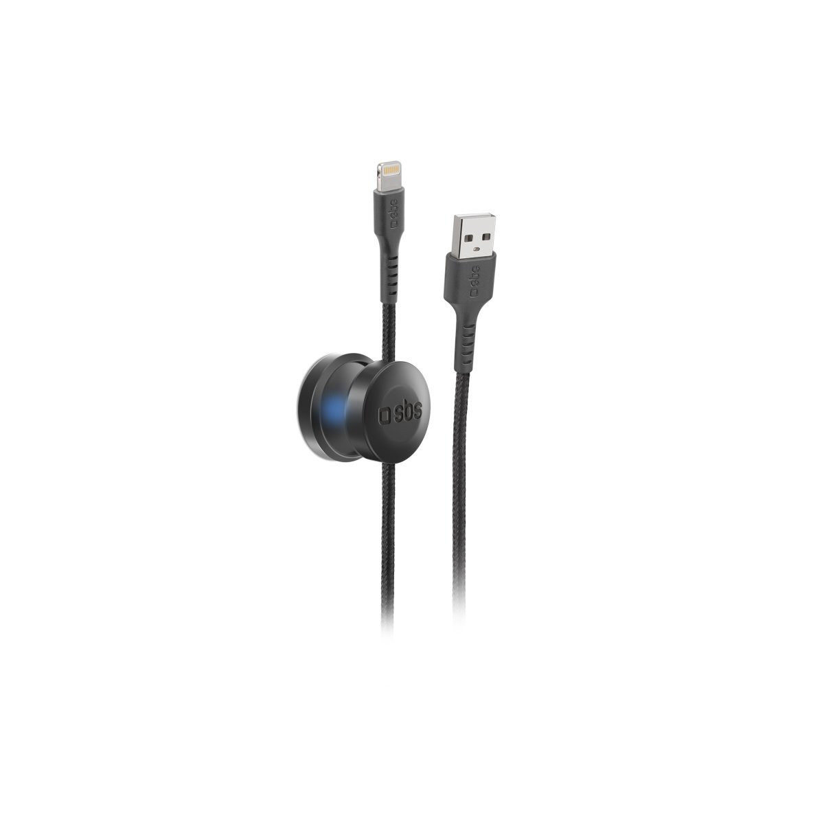 Cable negro y gris con dos conectores.