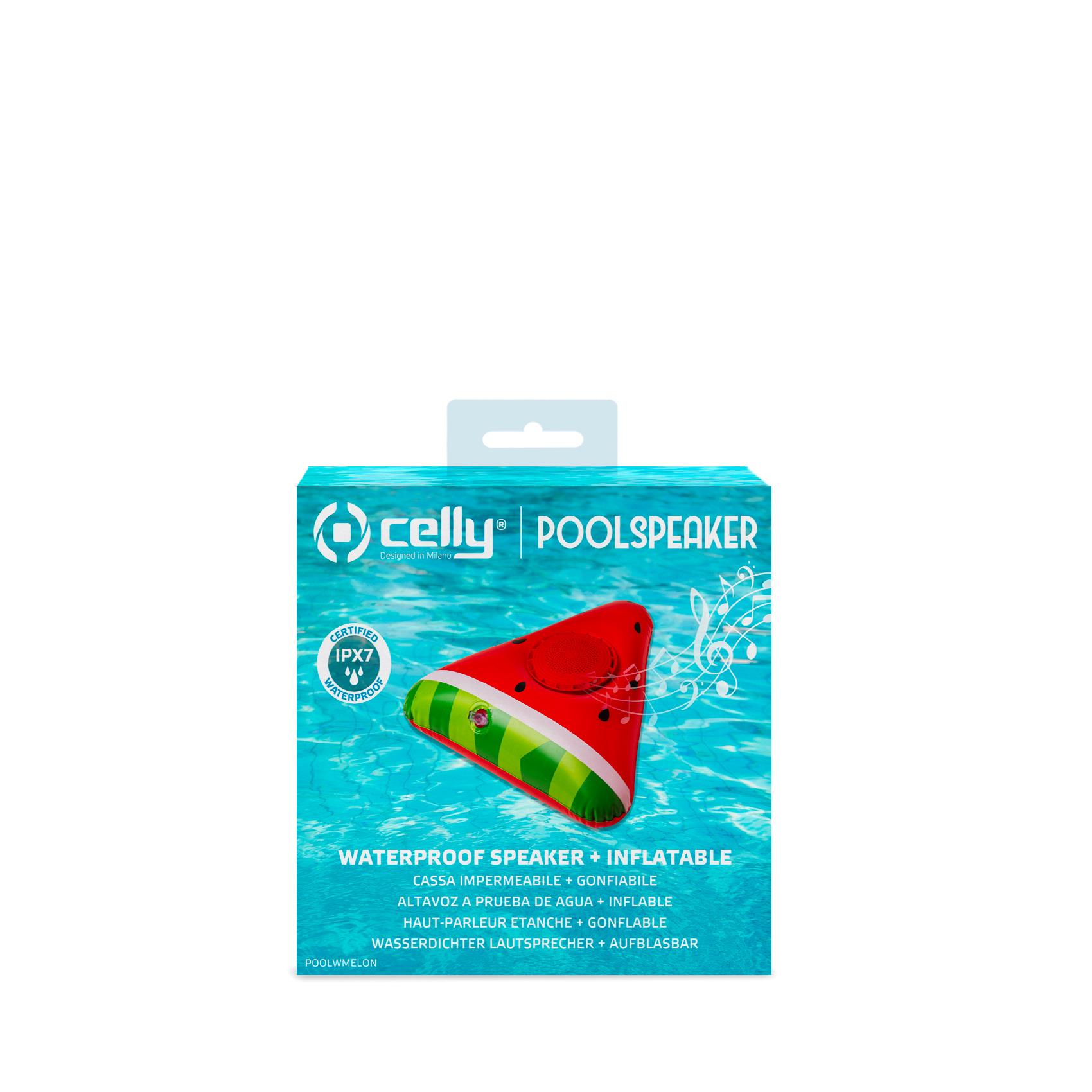 Scatola Celly Poolspeaker: design anguria gonfiabile e impermeabile.