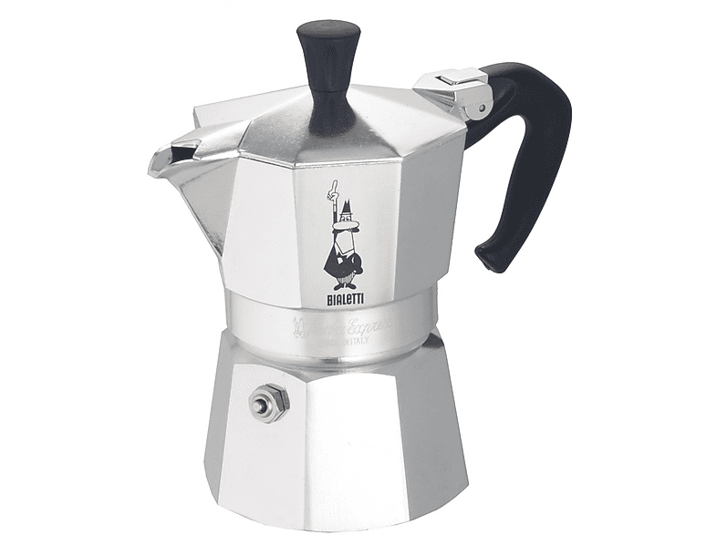 BIALETTI 1168 MOKA EXPRESS EXPORT 2 TASSEN Espressokocher Silber