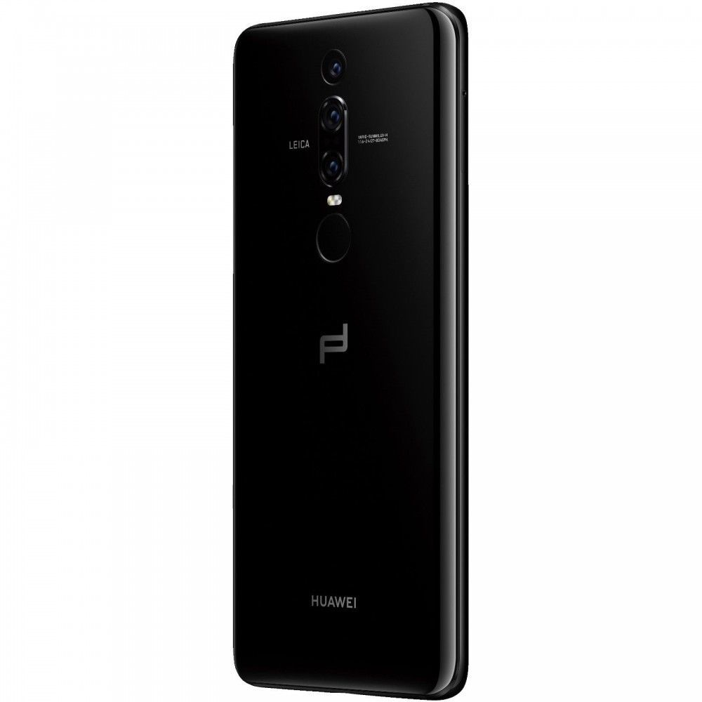 Schwarze Smartphone-Rückseite mit Kamera, Leica-Branding und Huawei-Logo.
