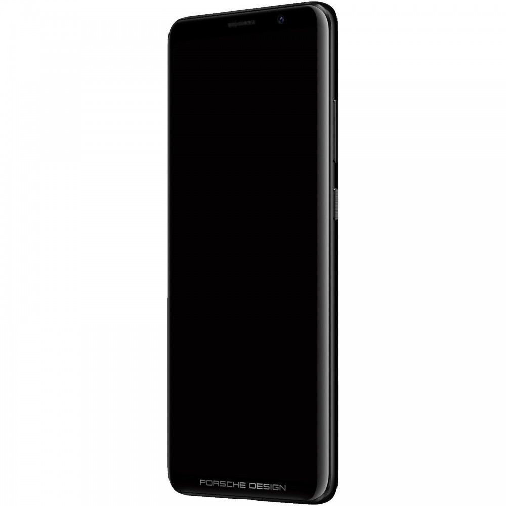 Schwarzes Telefonprofil, gebogener Bildschirm, komplett schwarz, zeigt Seitentasten.