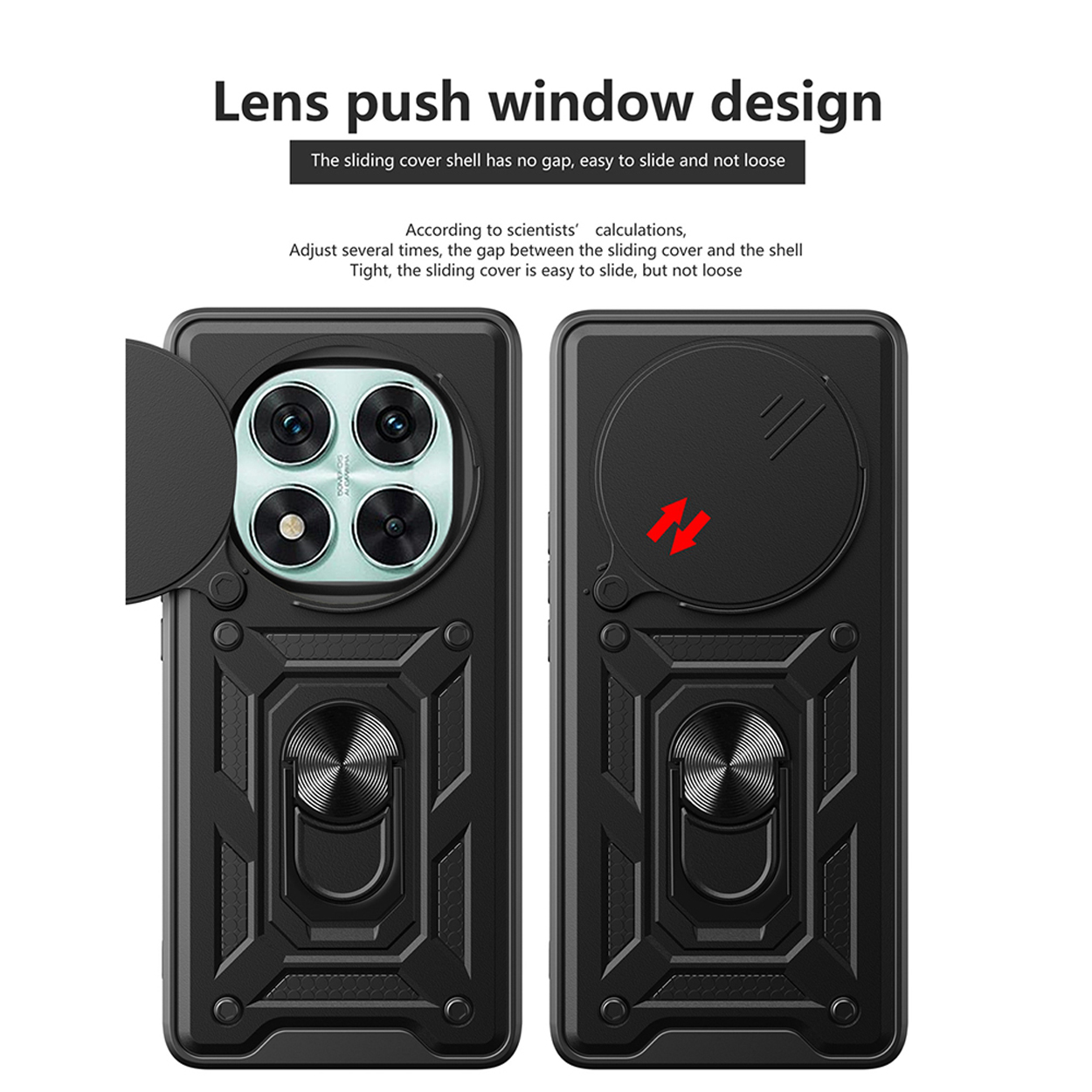 MOBYDEFEND Panzerhülle mit drehbarem Ring, Backcover, Xiaomi, Redmi ...